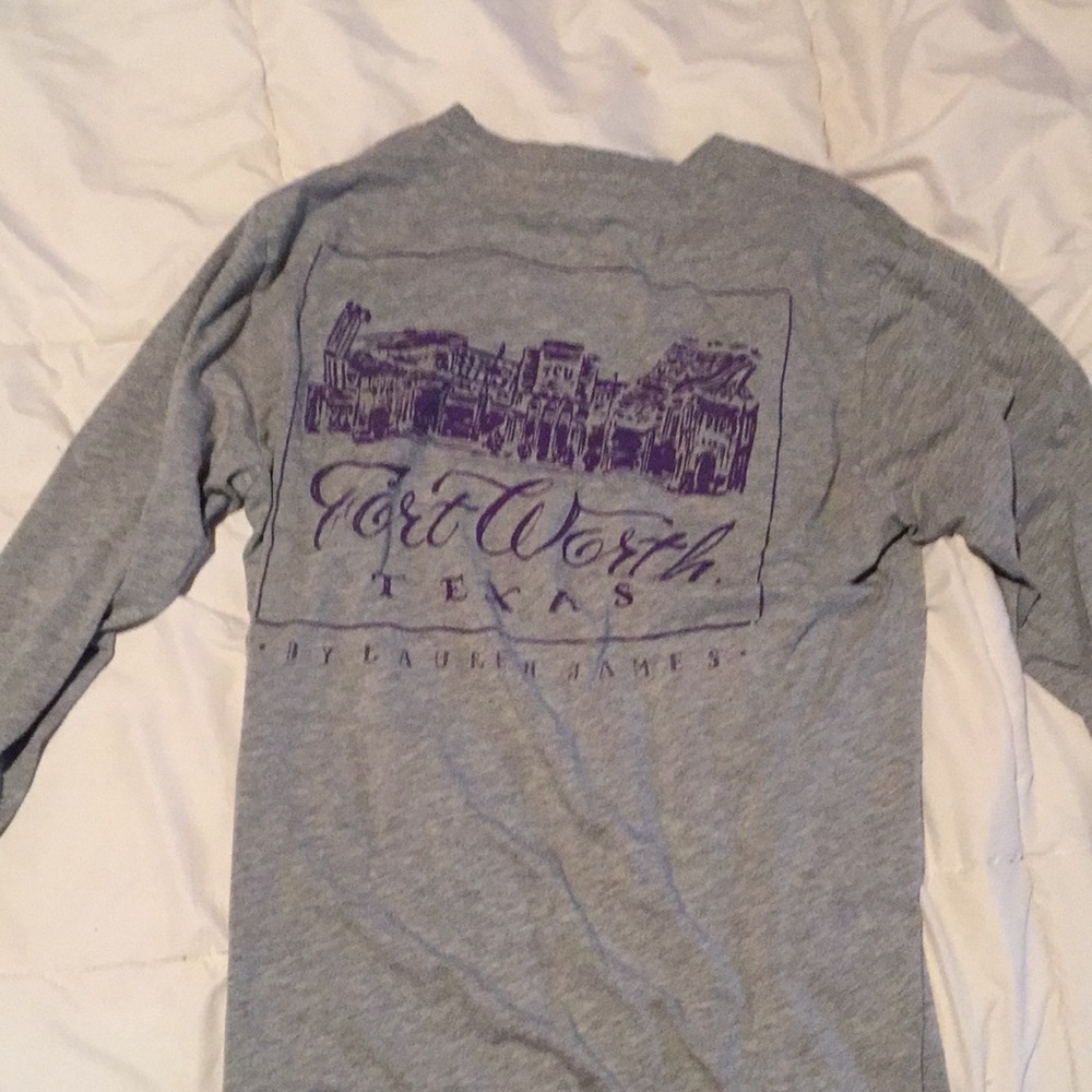 Gray long sleeve tcu tshirt